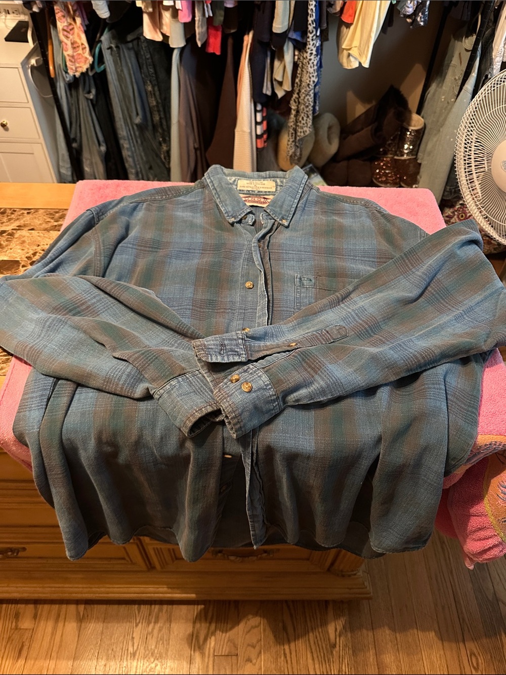 Vintage-Inspired Blue Plaid Lightweight Shirt Jacket